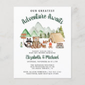 Papier Bois Camping Couples Baby shower Invitation (Devant)