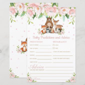 Papier Bois Floral Baby Prédictions et conseils douche (Devant / Derrière)