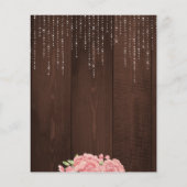 Papier Bois floral rose rustique BUDGET baby shower invit (Dos)