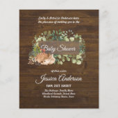 Papier Bois Flore et faune BABY SHOWERS Invitations (Devant)