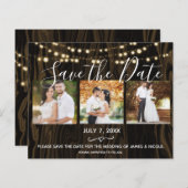 Papier Bois foncé rustique et lumières Photo Enregistrer  (Devant / Derrière)