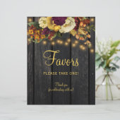 Papier Bois rustique automne mariage de automne faveurs s (Debout devant)