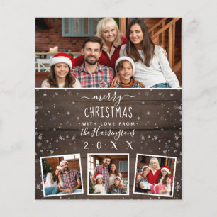 Papier Bois rustique Christmas 4 Photo Collage