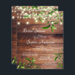 Papier Bois rustique et verdure Invitation à la douche nu<br><div class="desc">Rustic Wood Greenery Bridal Shower Invitations,  aquarelle élégante et simple Feuille verte et fil de lumière bois,  calgraphie élégante,  à compléter avec vos détails facilement et rapidement. Consultez ma boutique pour voir l'ensemble de la suite pour ce design.</div>