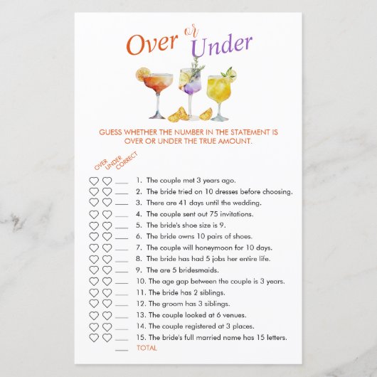 Papier Boissons de fruits de Fête des mariées au-dessus o (Devant)