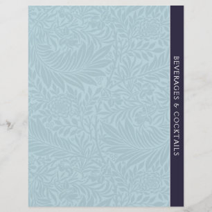 Papier Boissons   Diviseur de recettes   Floral bleu Vint