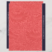 Papier Boissons | Diviseur de recettes | Floral rouge Vin (Devant / Derrière)