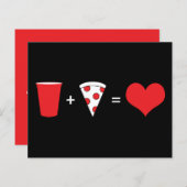 Papier boissons + pizza = amour (Devant / Derrière)