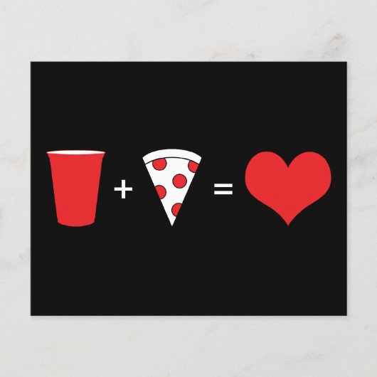 Papier boissons + pizza = amour (Devant)