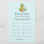 Papier Boissons tropicales Jeux de douche nuptiale (Devant)