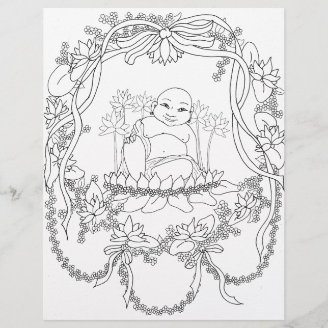 Papier Bon Bouddha avec Lotus (Devant)