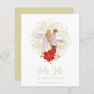 Papier Bon marché fleurir or ornement photo Noël