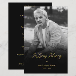 Papier Bon marché Golden In Love Mémoire BW Photo Funeral