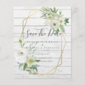 Papier BON MARCHÉ Photo Enregistrer Dates Blanc Floral Fe (Devant)