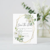 Papier BON MARCHÉ Photo Enregistrer Dates Blanc Floral Fe (Debout devant)