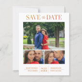 Papier Bon marché Simple Élégant Moderne 3 Photos Mariage (Devant)