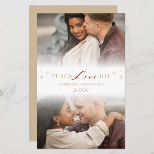 Papier Bon marché Simple Peace Love Joy Snowflakes 2 Phot