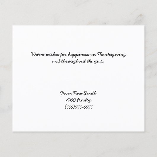 Papier Bon thanksgiving budgétaire (Dos)