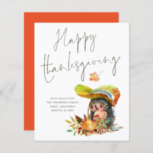 Papier Bon thanksgiving de script de hérisson budgétaire