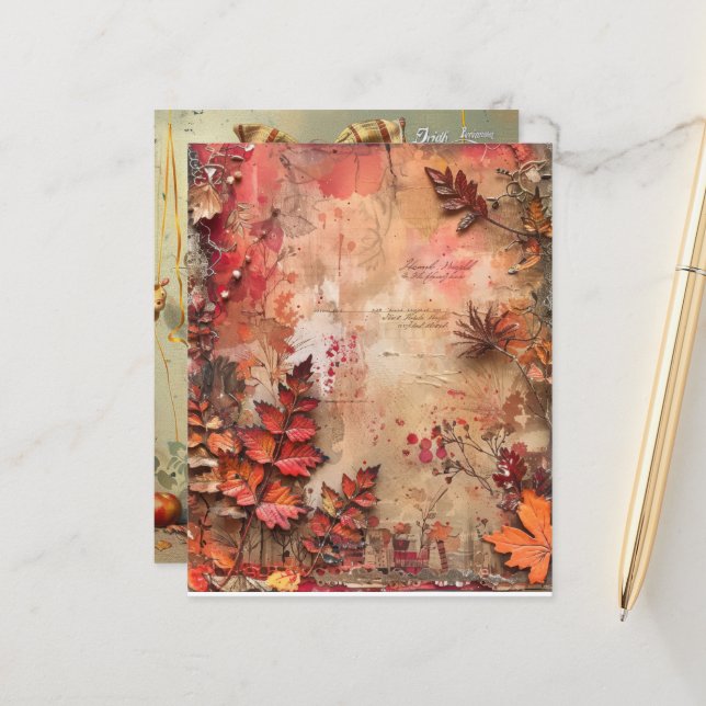 Papier Bonheur d'automne du Journal de l'enneigement (Devant/Arrière en situation)