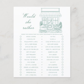 Papier Bonjour Bebe Baby shower Would she rather