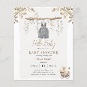 Papier Bonjour Bébé Garçon Vêtements Boho Baby shower Boh