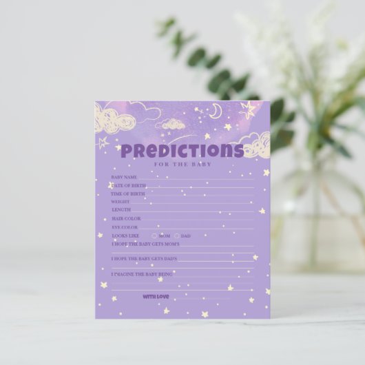 Papier Bonjour Bébé Purple Dream Prédiction Pour Baby sho (Debout devant)