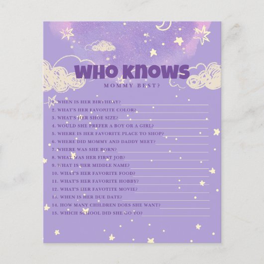Papier Bonjour Bébé Purple Dream Qui Connaît Maman Bébé (Devant)