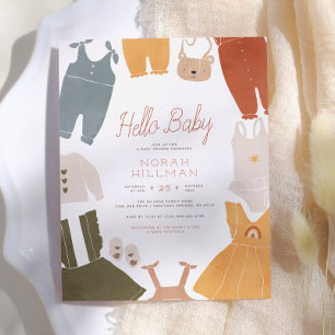 Papier Bonjour Bébé Vêtements Boho Fille Baby Shower Pa