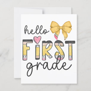 Papier Bonjour Enseignant de première année Coquette cray