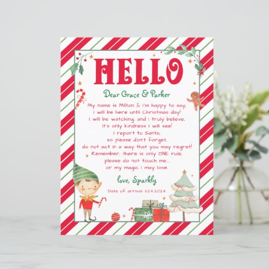 Papier Bonjour Retour Elfe Bienvenue Je suis de retour El (Debout devant)