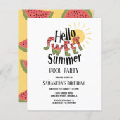 Papier Bonjour Summer Pool Party Anniversaire Budget Invi (Devant / Derrière)