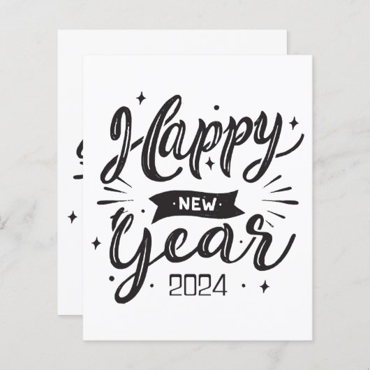 Papier Bonne année 2024 (Devant / Derrière)