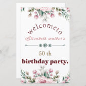 Papier Bonne fête d'anniversaire (Devant / Derrière)