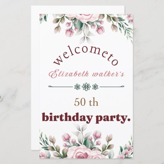 Papier Bonne fête d'anniversaire (Devant / Derrière)