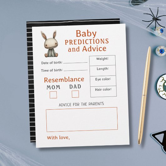 Papier Boo Halloween Baby shower Prédictions et conseils