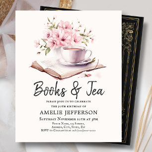 Papier Books & Tea Anniversaire Fête Invitation