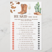 Papier Boots & Bubbly douche nuptiale Il a dit qu'elle a (Devant)