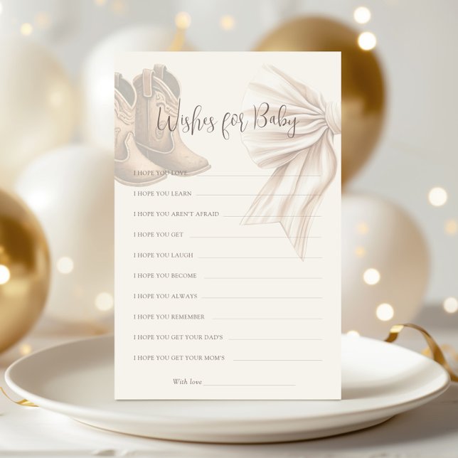 Papier Boots Ou Bows Genre Révéler Les Voeux Pour Bébé (Créateur téléchargé)