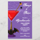 Papier Booze et Boos Martini Budget Halloween Invitation (Devant)