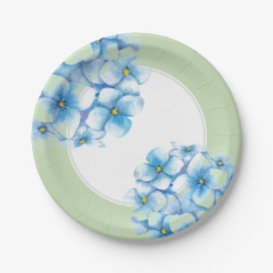 Papier Bord-Blauw Hydrangeas Papieren Bordje