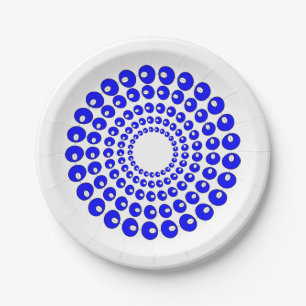 Papier Bord - concentrische cirkels van blauwe kra