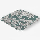 Papier Bord Damask Design Aqau Zwart & Wit (Gebogen)