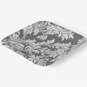 Papier Bord Damask Design Grijs Zwart & Wit (Gebogen)