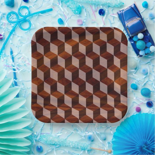 Papier Bord - Faux ingelegd hout (Feest)