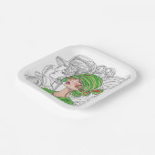 Papier Bord Groene Flapper Meisje (Gebogen)