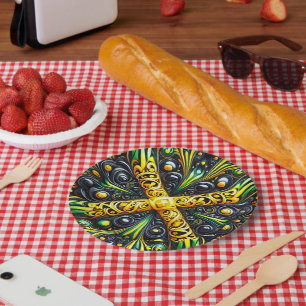 Papier bord met Jamaicaanse kleuren Design