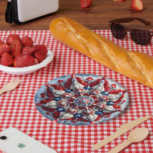 Papier bord met Noors Kleuren Ontwerp (Picknick)