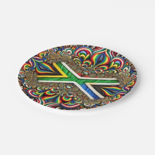 Papier bord met Zuid-Afrikaanse kleuren Design (Gekanteld)