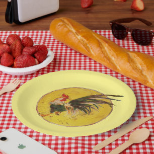 Papier Bord - Rooster en zon
